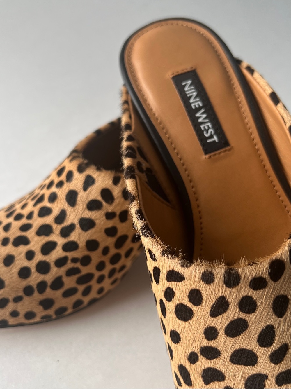 Nine West Leopard-Print Pointed-Toe Mules in Tan & Black - Picture 16 of 16